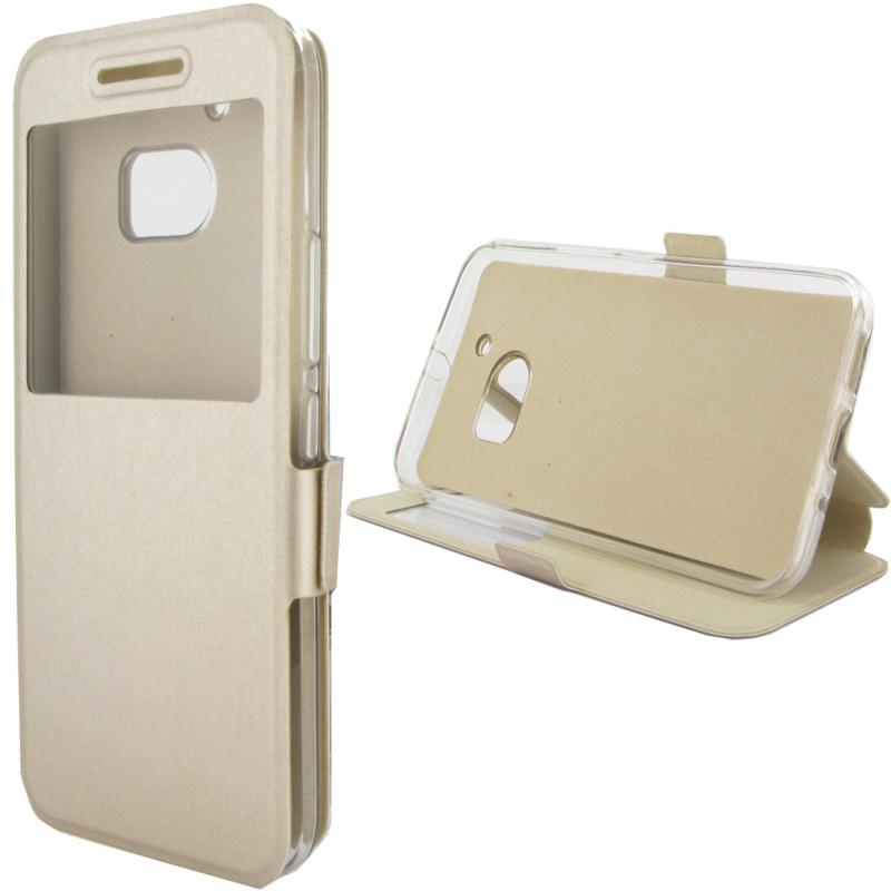 Etui Rabattable Beige Champagne Avec Ouverture Ecran pour HTC 10 clicktofournisseur.com