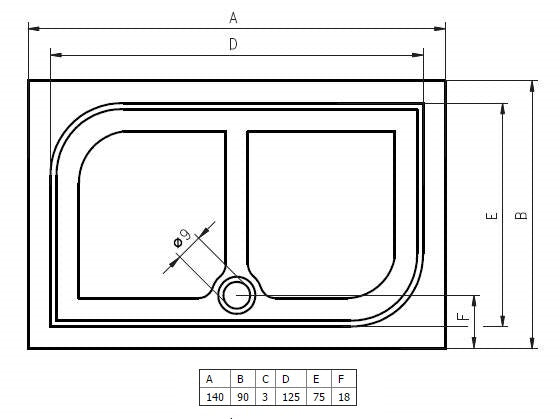 Grand Receveur de douche quadrant en marbre RIHO KOLPING DB36 140x90x3 cm clicktofournisseur.com