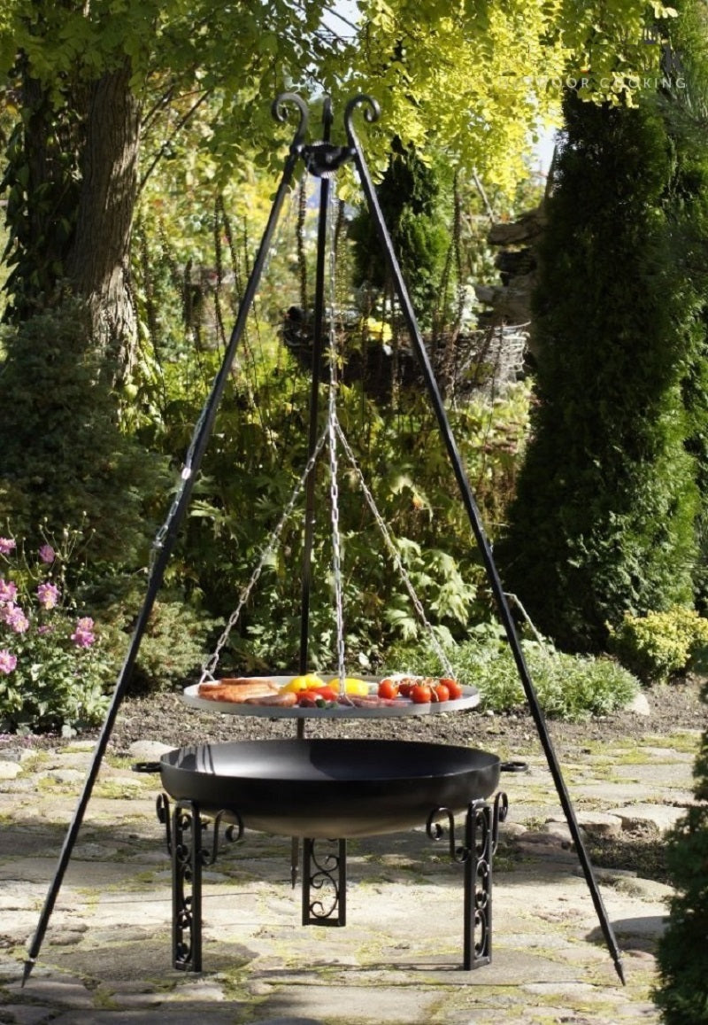 Grille barbecue Ø 50 cm sur trépied + Brasero FATANA Ø 80 cm