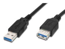 1.8M USB 3.0 CABLE A-A /M-F BK