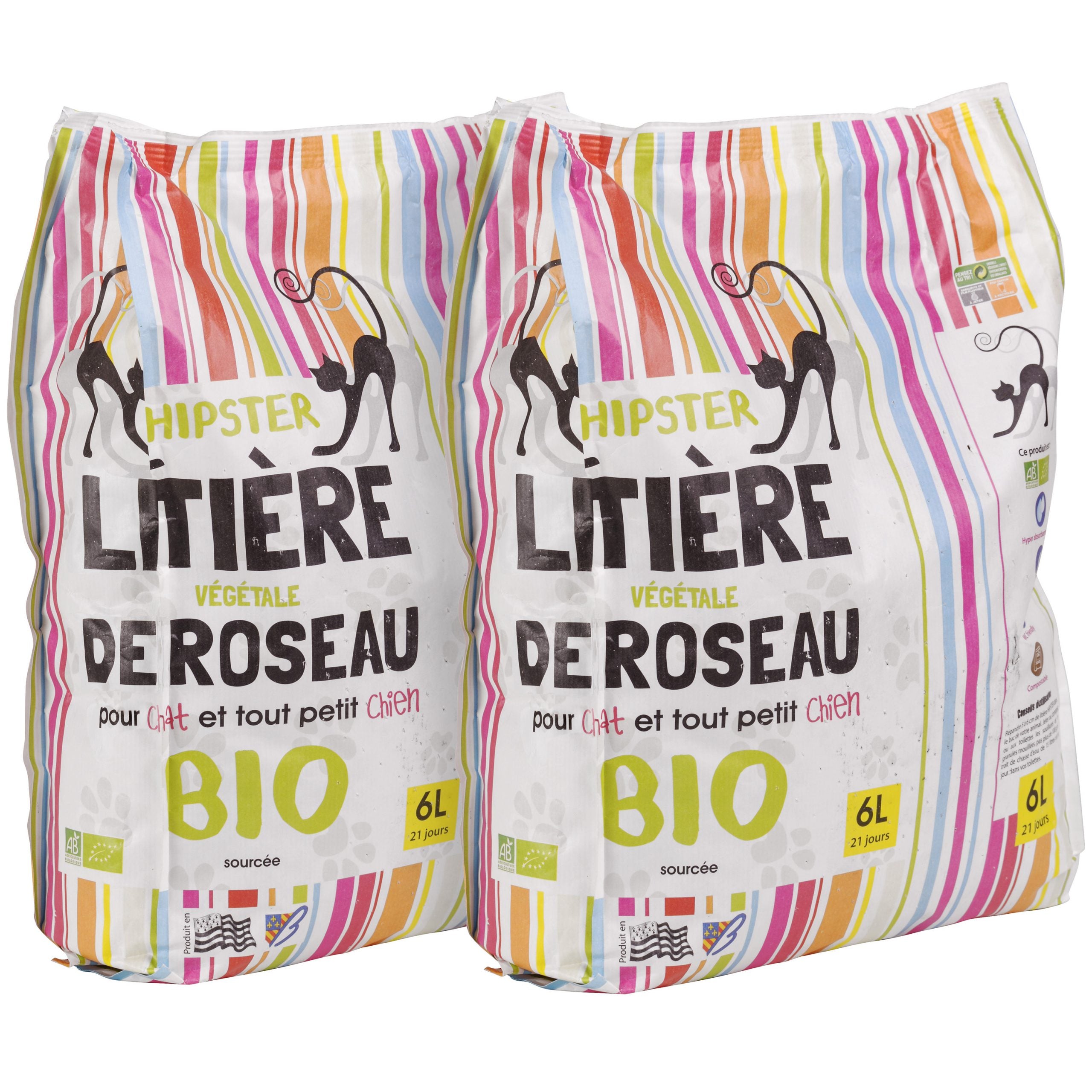 HIPSTER LITTER, THE BEAUTIFUL ORGANIC CAT - 2 bags