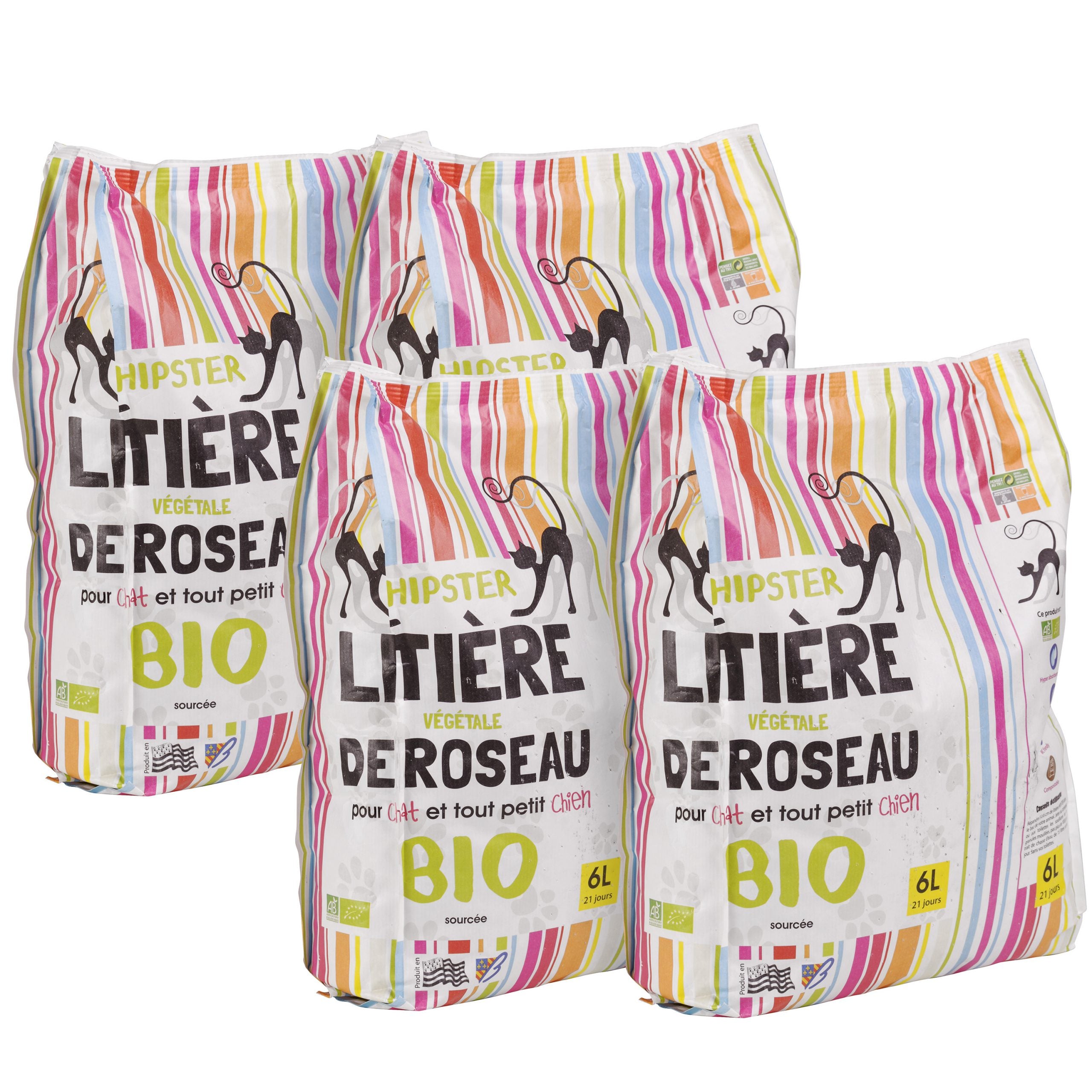 HIPSTER LITTER, THE BEAUTIFUL ORGANIC CAT - 4 bags