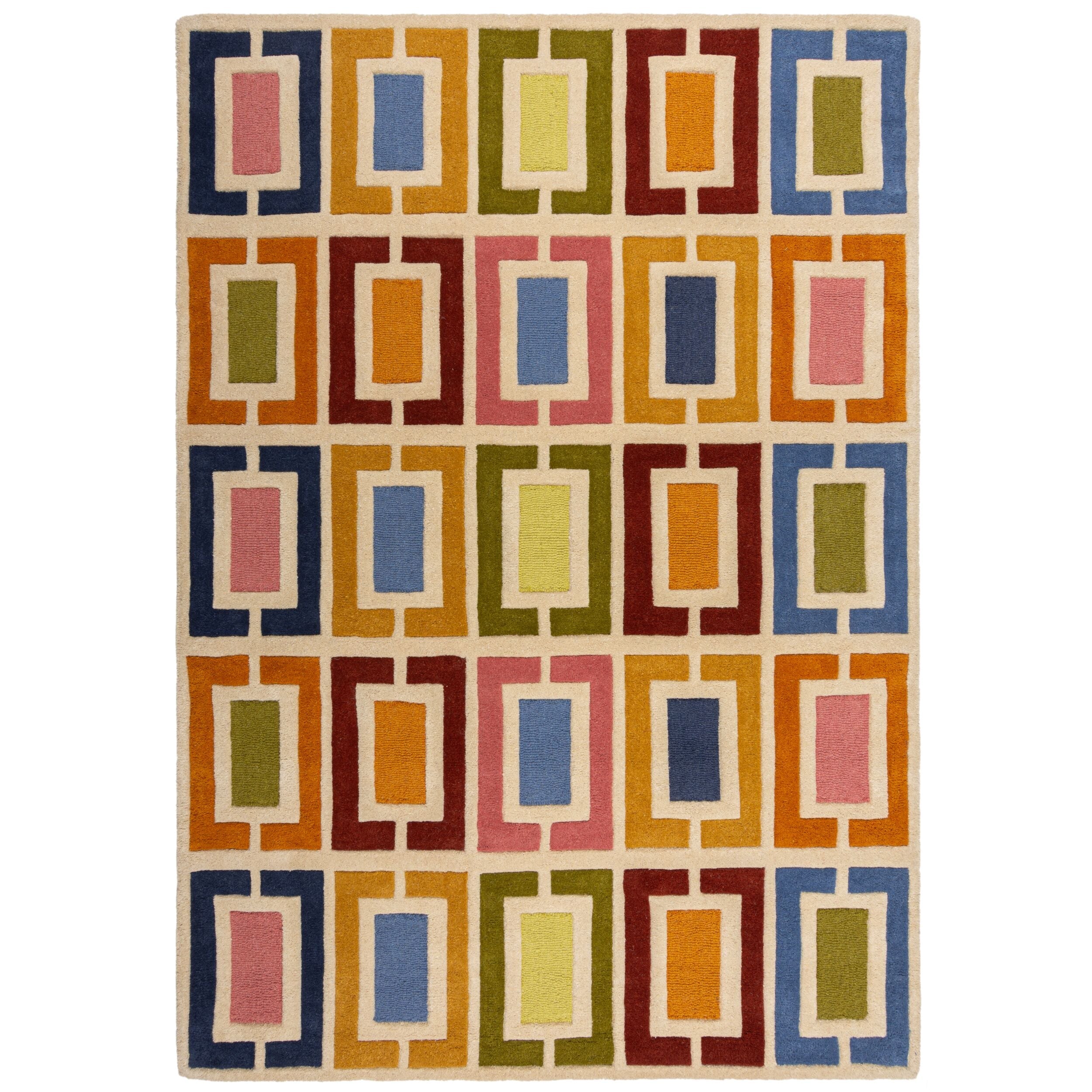 Buy multicolored PICTO modern hand tufted wool rug 