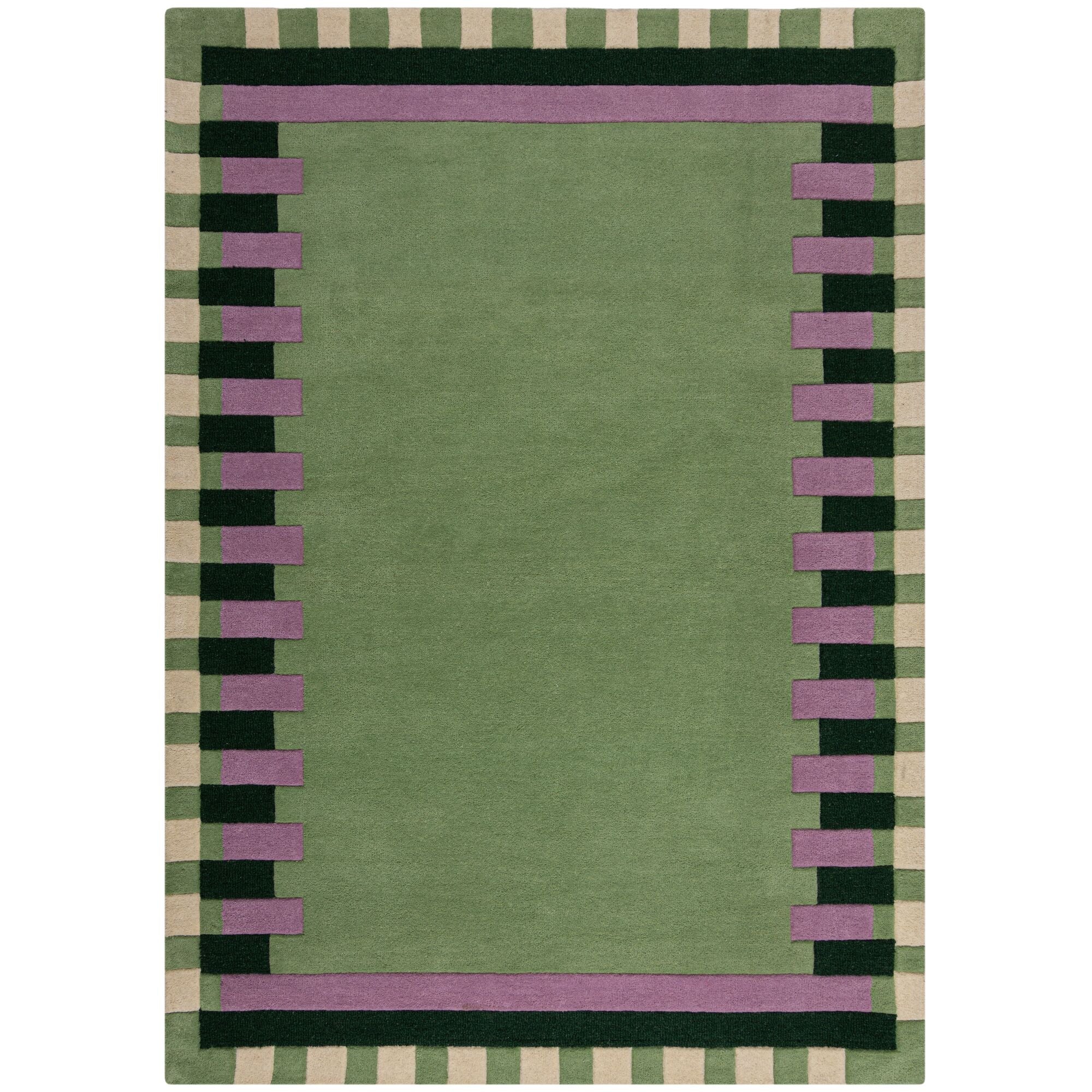 Buy green Modern YAKI wool rug