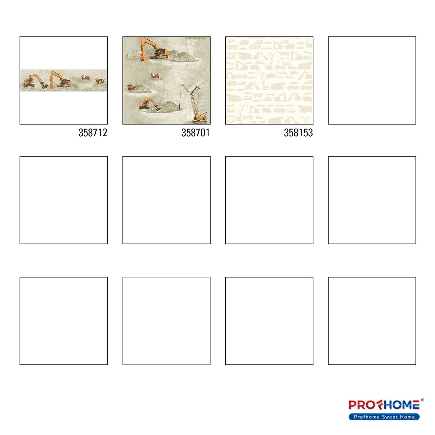 Papier peint enfants Profhome 358712-GU bordure lisse avec un dessin infantile mat orange beige noir 0,65 m2 clicktofournisseur.com