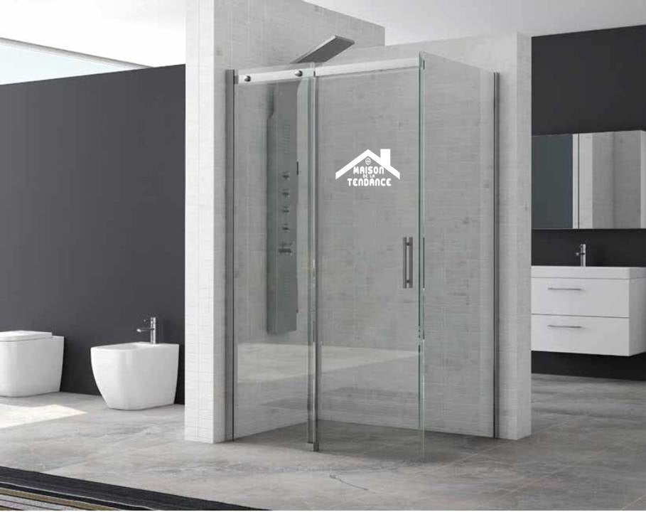 Paroi de douche fixe latérale GIADUS 01 58/60 x195 cm avec vitrification NANOSKIN clicktofournisseur.com