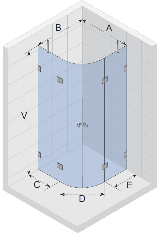 Parois de douche ¼ de rond droite RIHO SCANDIC S309 100x100x200 cm en verre clair clicktofournisseur.com