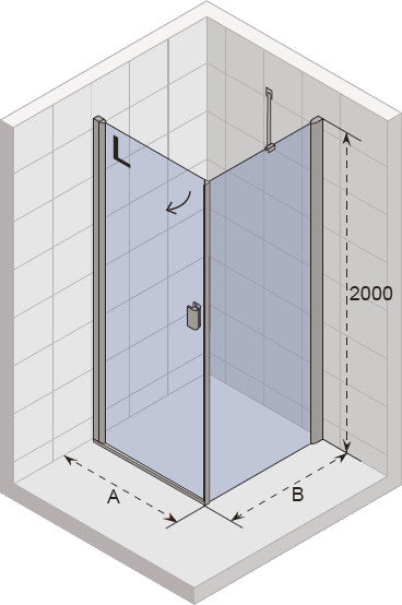 Parois de douche gauche RIHO NAUTIC-FJORD COMBI N201 90x90x200 cm en verre clair clicktofournisseur.com