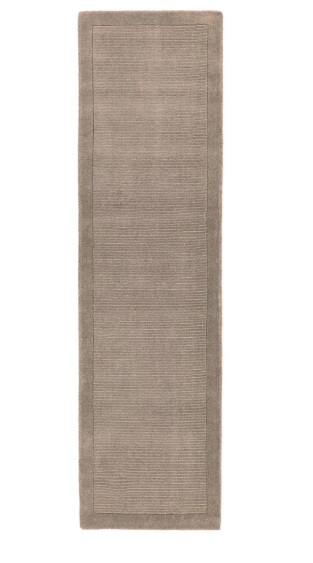 CANDY Taupe pure wool plain runner rug 