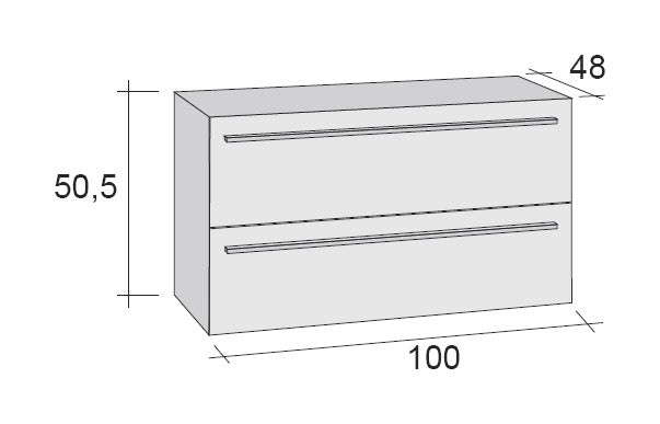 Sous meuble de lavabo RIHO BOLOGNA en bois stratifié 100x48x H 50,5 cm