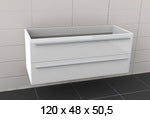 Sous meuble de lavabo RIHO BOLOGNA en bois stratifié 120x48x H 50,5 cm