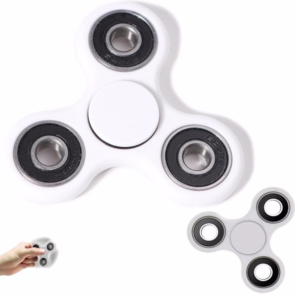 Toupie Mécanique Anti-Stress Hand Spinner Blanc Roulement à Billes Ultra Rapide clicktofournisseur.com