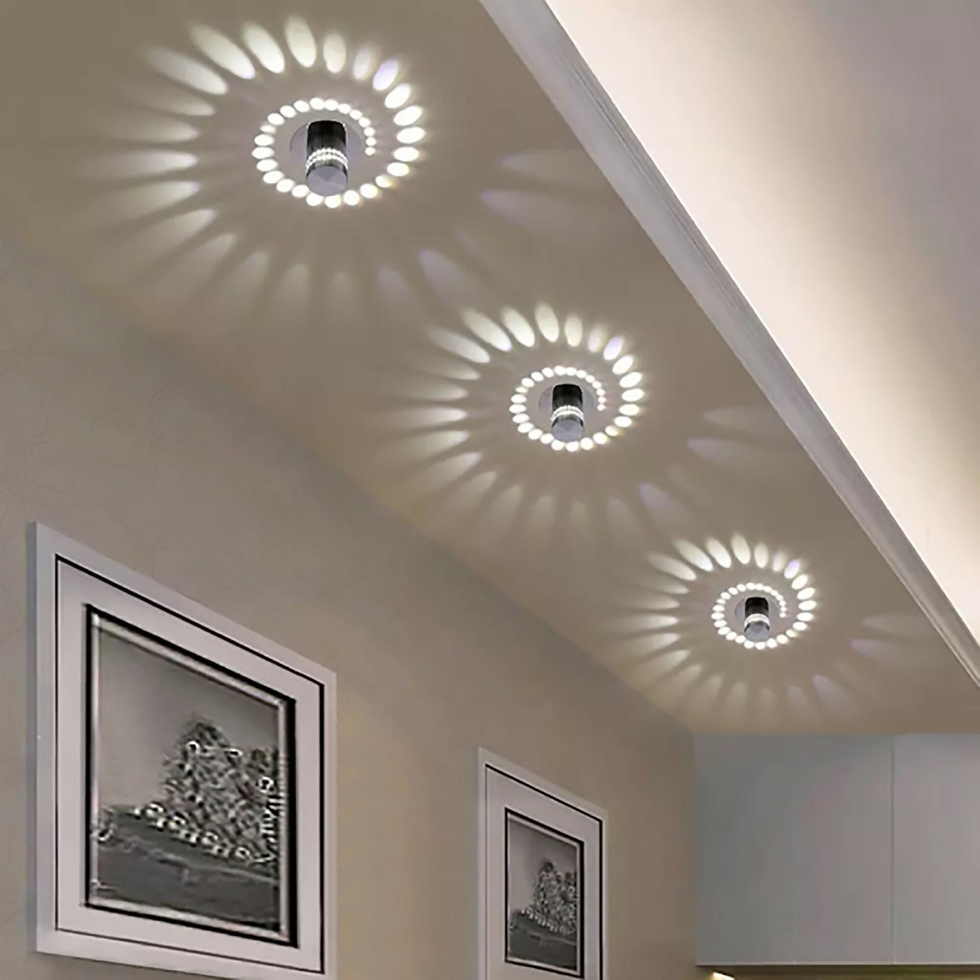 Applique murale ou plafond LED décorative Spirale. Couleur Blanc Froid - clicktofournisseur.com