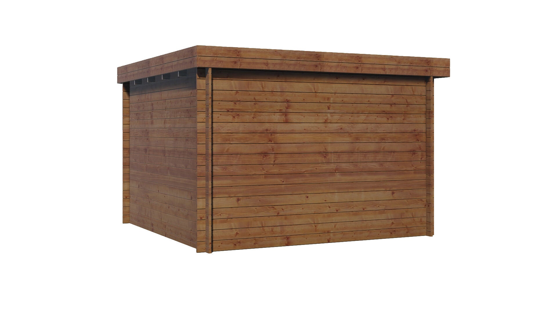 Abri de jardin en bois traité, ep 28mm, surface utile 7,5m², 298x298X207cm, INT024/INEKSA