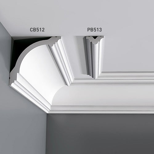 Carton de 16 mètres CB512 Corniches plafond Orac Decor - 10x10x200cm (h x p x L) - polystyrene - Conditionnement : Carton 8 pièces