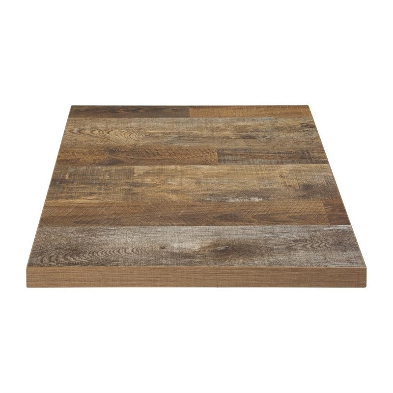 PLATEAU DE TABLE CARRÉ EFFET BOIS VIEILLI 60x60