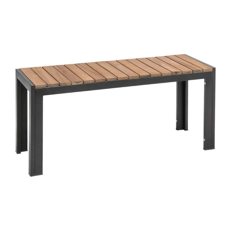 LOT DE 2 BANCS EN ACIER ET ACACIA 100 CM