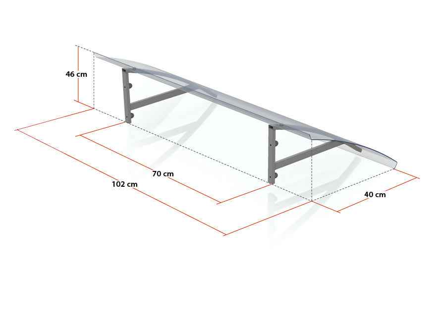 Marquise Blues 102x44 cm - Polycarbonate transparent massif