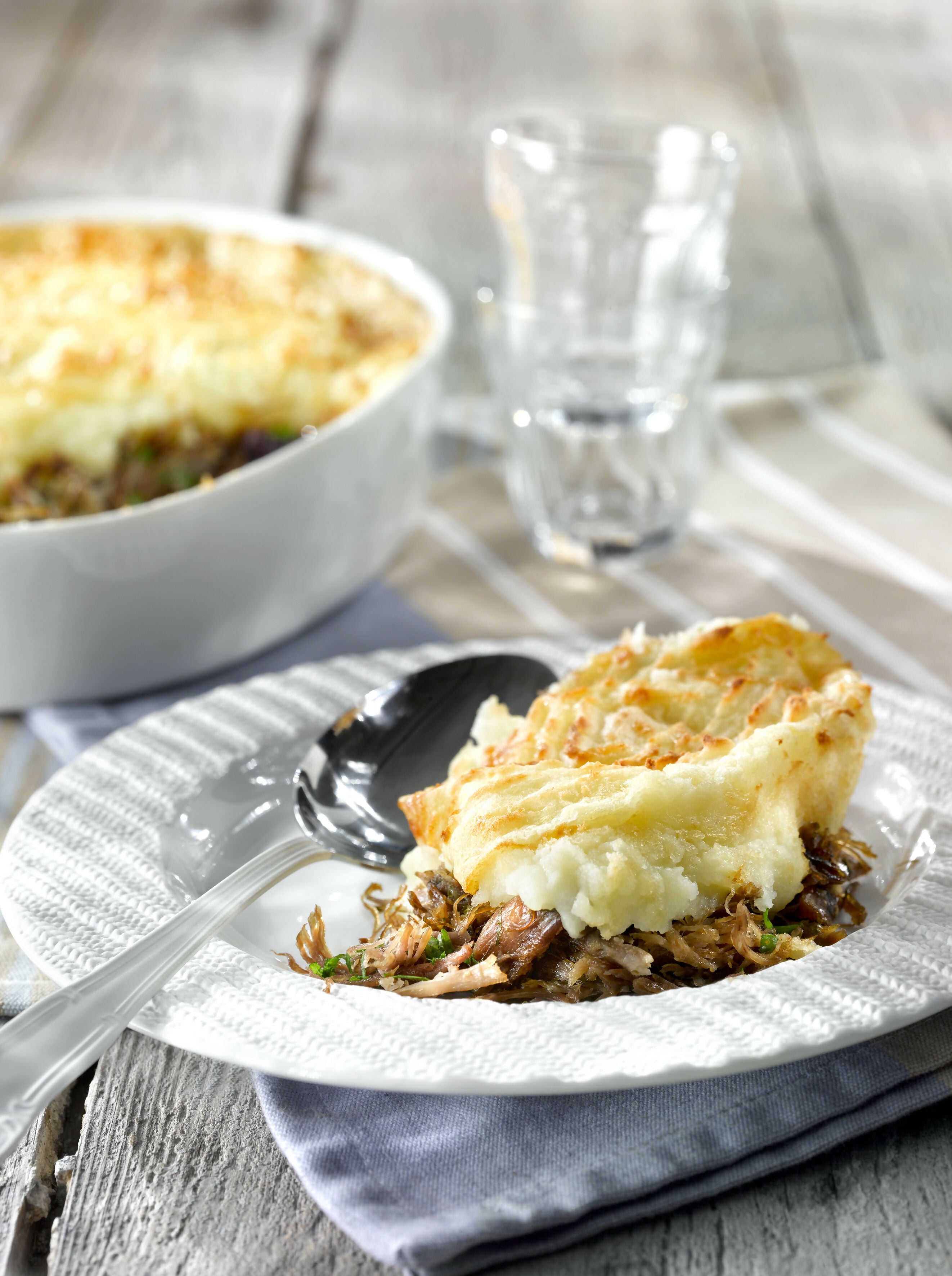 Parmentier à la viande de Canard confite