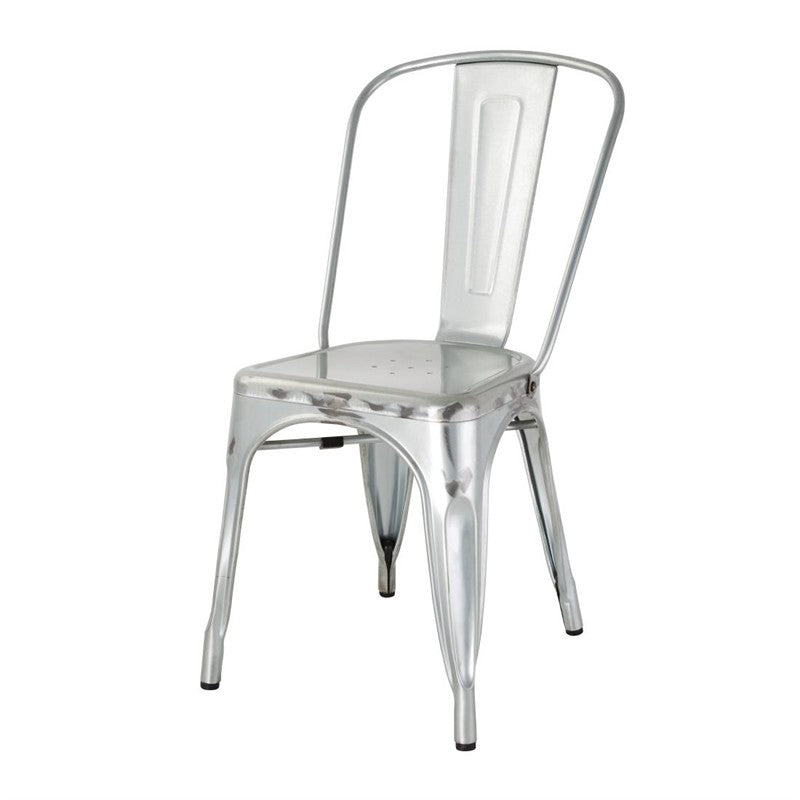 LOT DE 4 CHAISES BISTRO EN ACIER