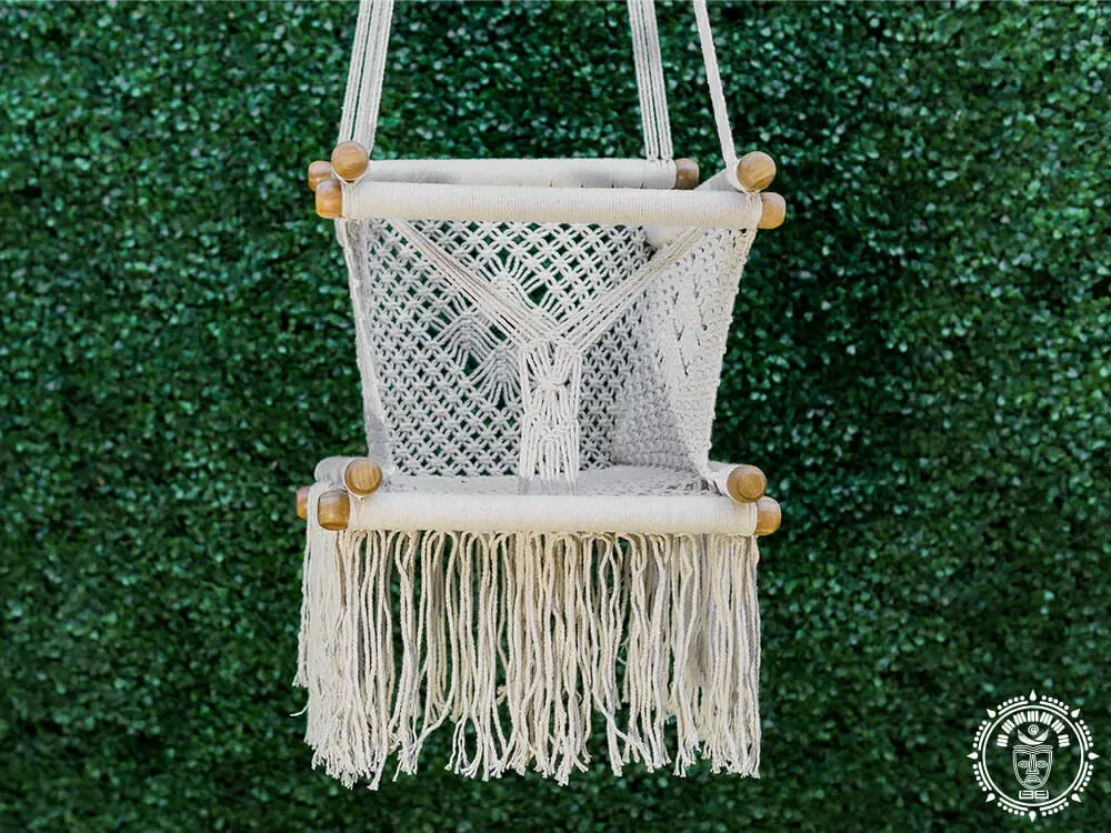 Ecru macramé baby hammock