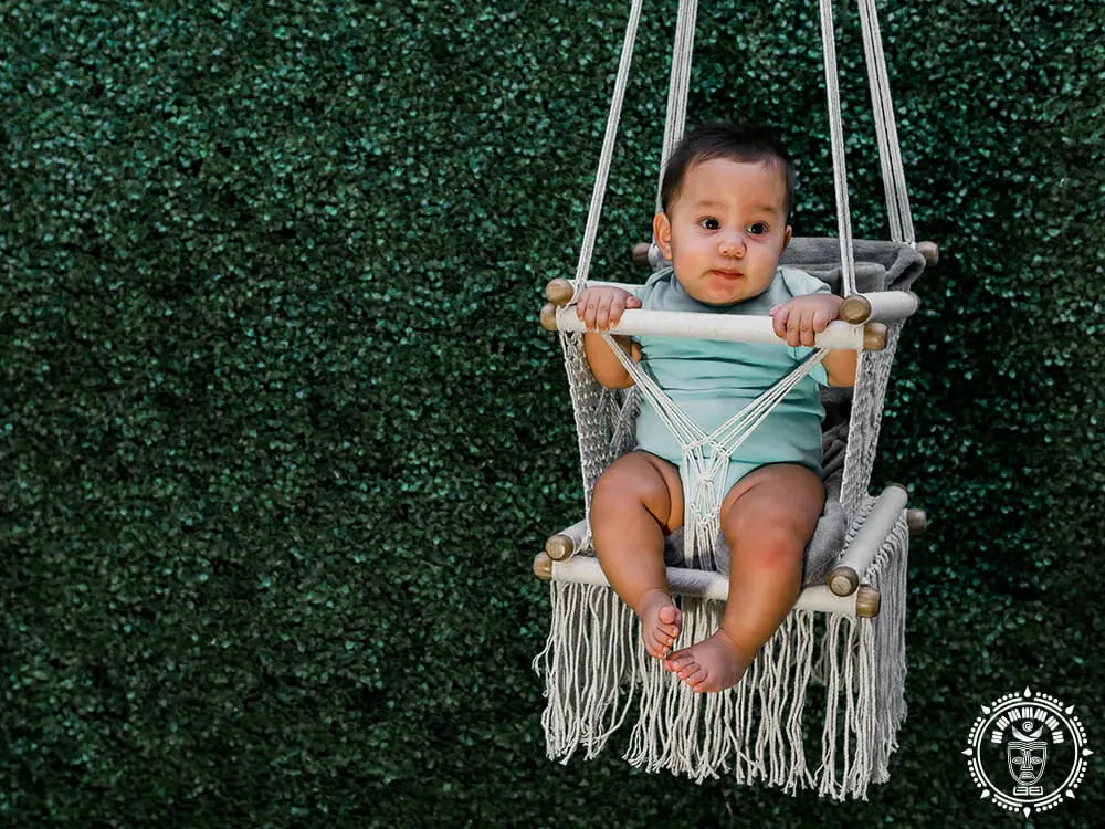 Ecru macramé baby hammock