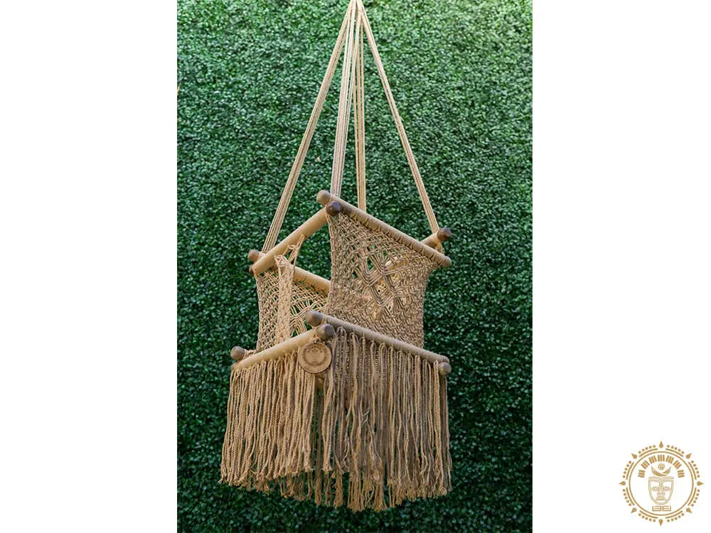 Taupe macramé baby hammock