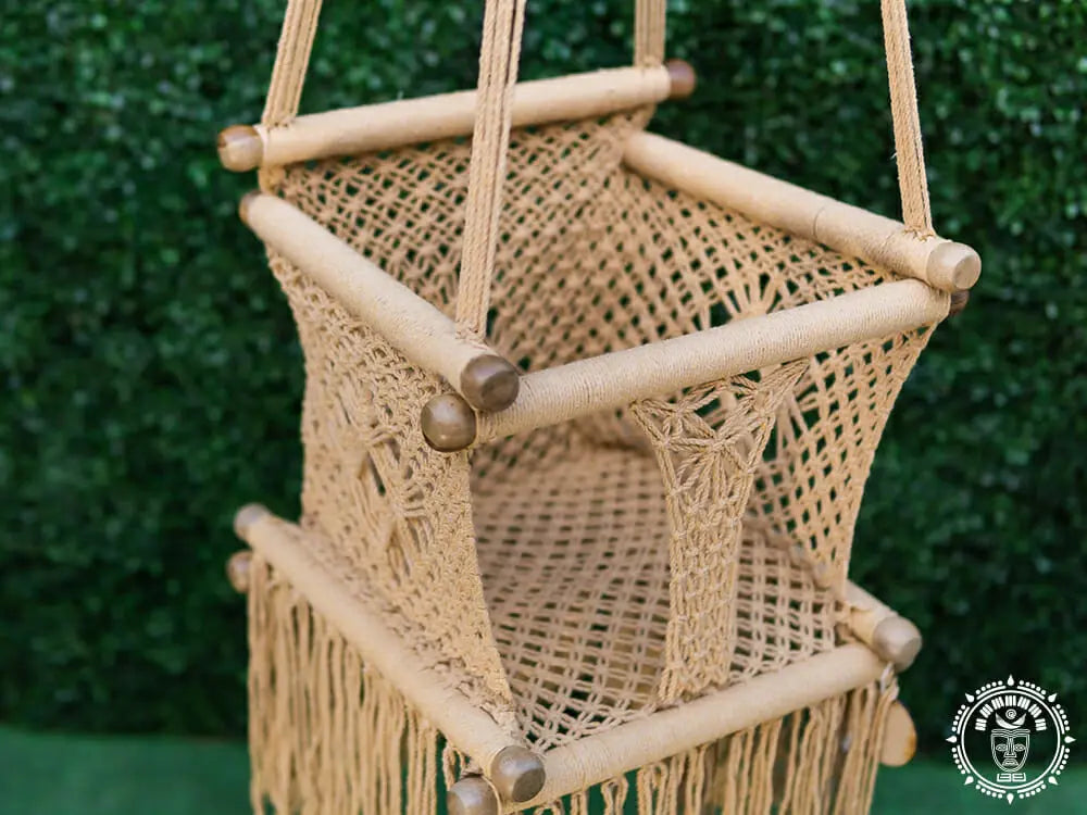 Taupe macramé baby hammock