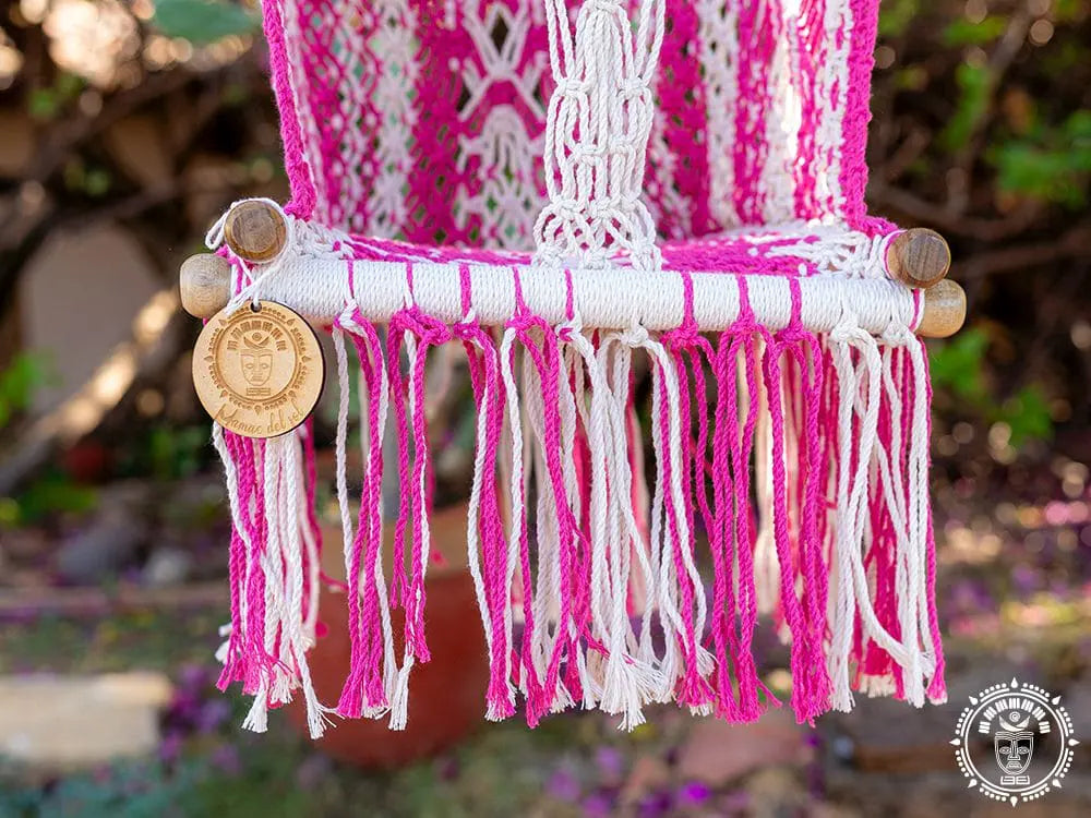 Rosado macramé baby hammock - 0