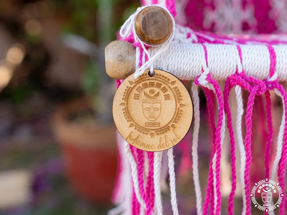 Rosado macramé baby hammock