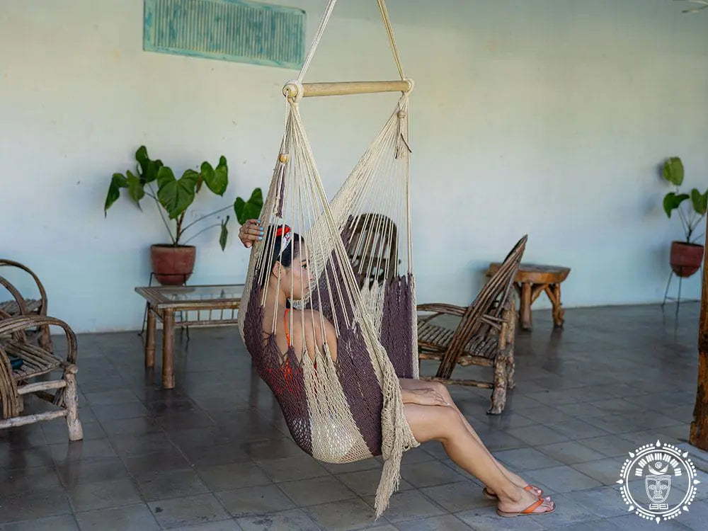 Hamac Chaise XL « Selva Negra » Broderie Crochet