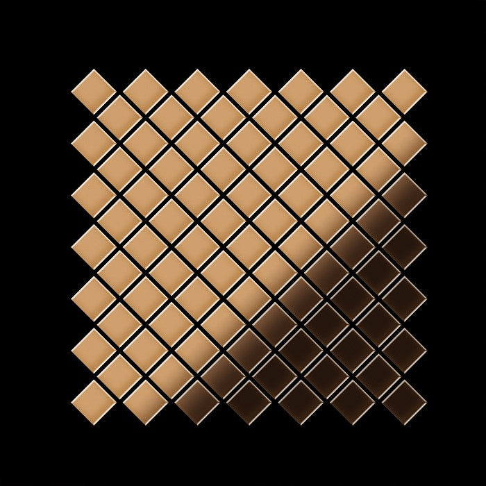 Mosaïque métal massif Carrelage Cuivre laminé cuivre Grosseur 1,6mm ALLOY Diamond-CM 0,91 m2 - 0