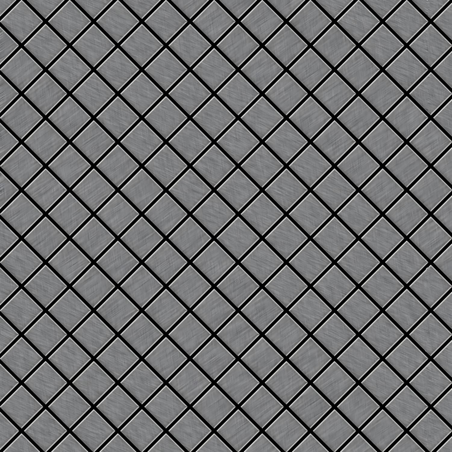 Mosaïque métal massif Carrelage Acier inoxydable brossé gris Grosseur 1,6mm ALLOY Diamond-S-S-B 0,91 m2 - clicktofournisseur.com