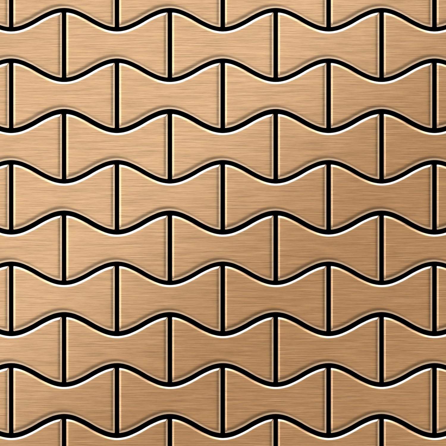 Mosaïque métal massif Carrelage Titane brossé Amber cuivre Grosseur 1,6mm ALLOY Kismet-Ti-AB dessiné par Karim Rashid0,86 m2 - clicktofournisseur.com