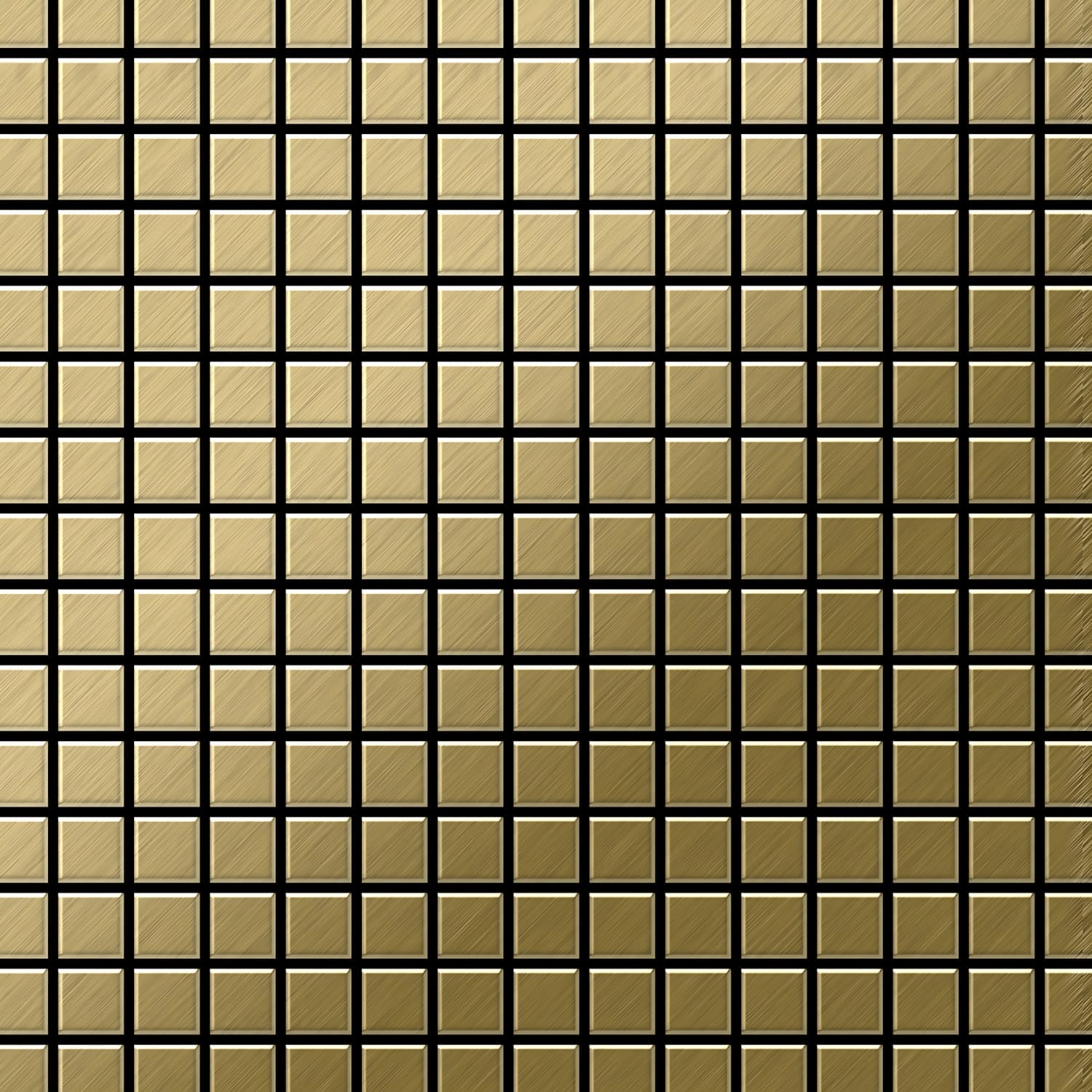 Mosaïque métal massif Carrelage Titane brossé Gold doré Grosseur 1,6mm ALLOY Mosaic-Ti-GB 1,04 m2 - clicktofournisseur.com