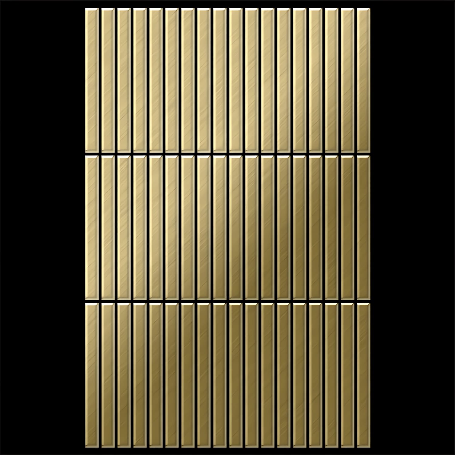 Mosaïque métal massif Carrelage Titane brossé Gold doré Grosseur 1,6mm ALLOY Linear-Ti-GB 0,94 m2 - clicktofournisseur.com