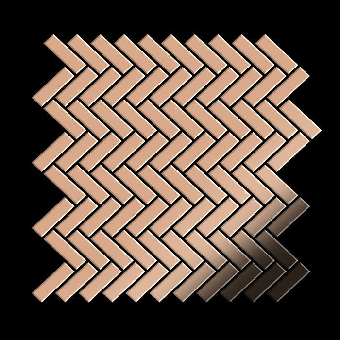 Mosaïque métal massif Carrelage Cuivre laminé cuivre Grosseur 1,6mm ALLOY Herringbone-CM 0,94 m2 - 0