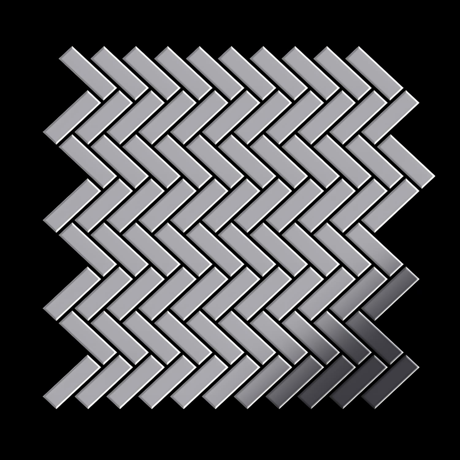 Mosaïque métal massif Carrelage Acier inoxydable matt gris Grosseur 1,6mm ALLOY Herringbone-S-S-MA 0,94 m2 - clicktofournisseur.com