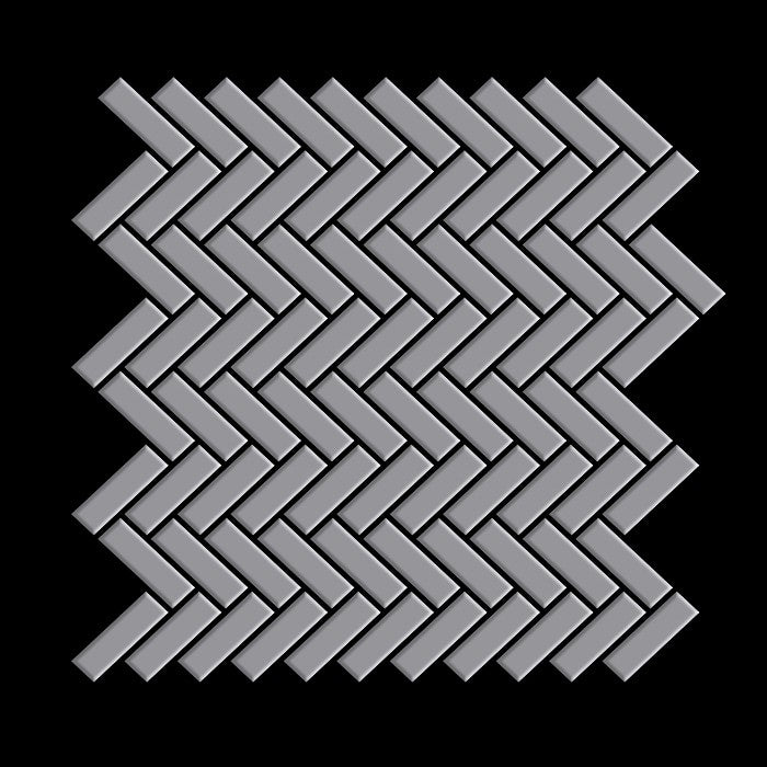 Mosaïque métal massif Carrelage Acier inoxydable matt gris Grosseur 1,6mm ALLOY Herringbone-S-S-MA 0,94 m2 - 0