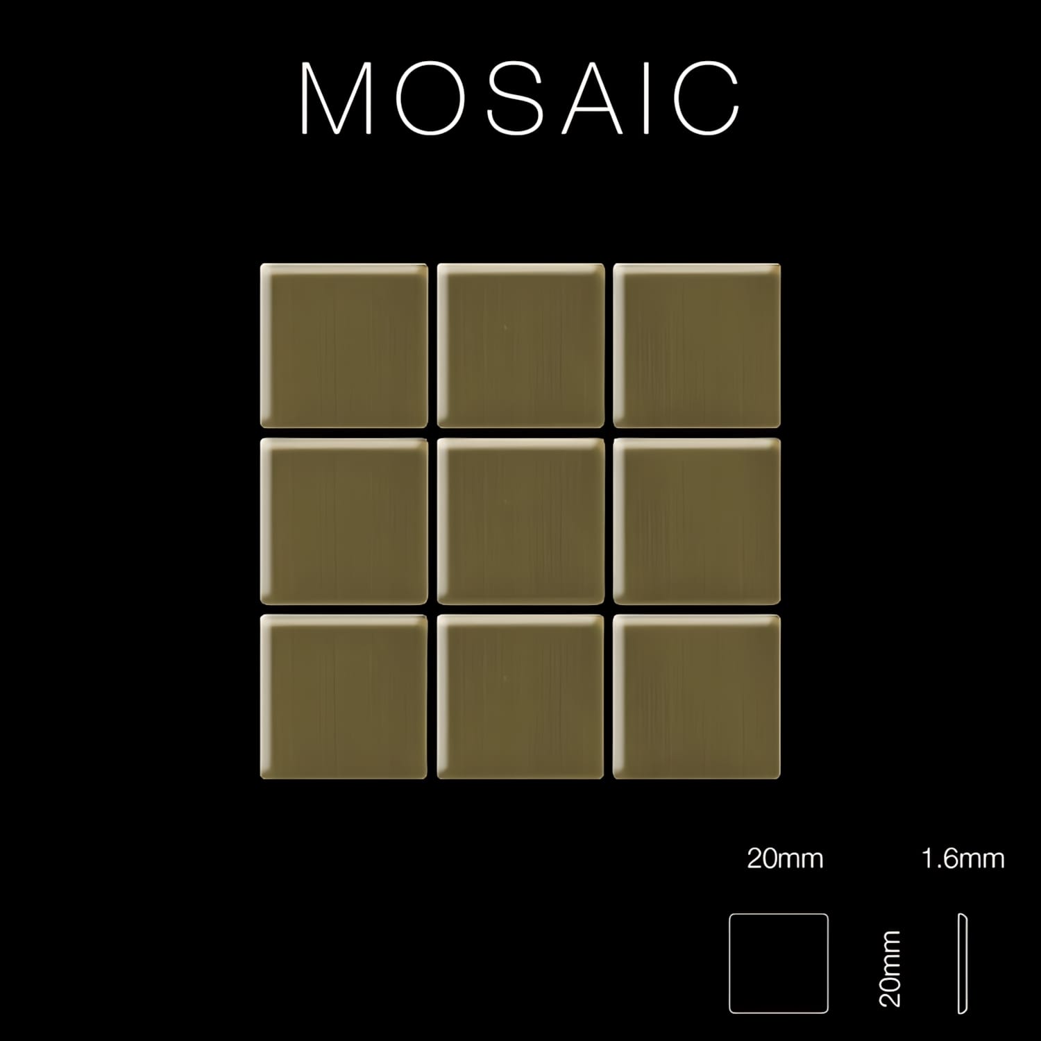 Mosaïque métal massif Carrelage Titane brossé Gold doré Grosseur 1,6mm ALLOY Mosaic-Ti-GB 1,04 m2 - clicktofournisseur.com