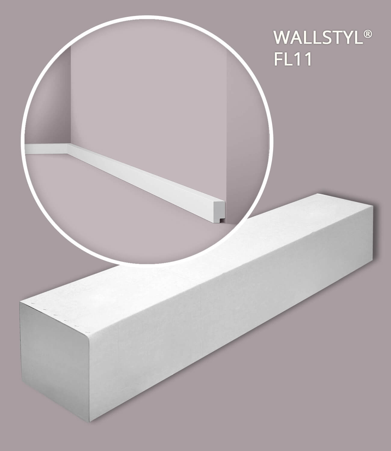 NMC FL11-box WALLSTYL Noel Marquet 1 carton 34 pièces Plinthe design moderne blanc | 68 m