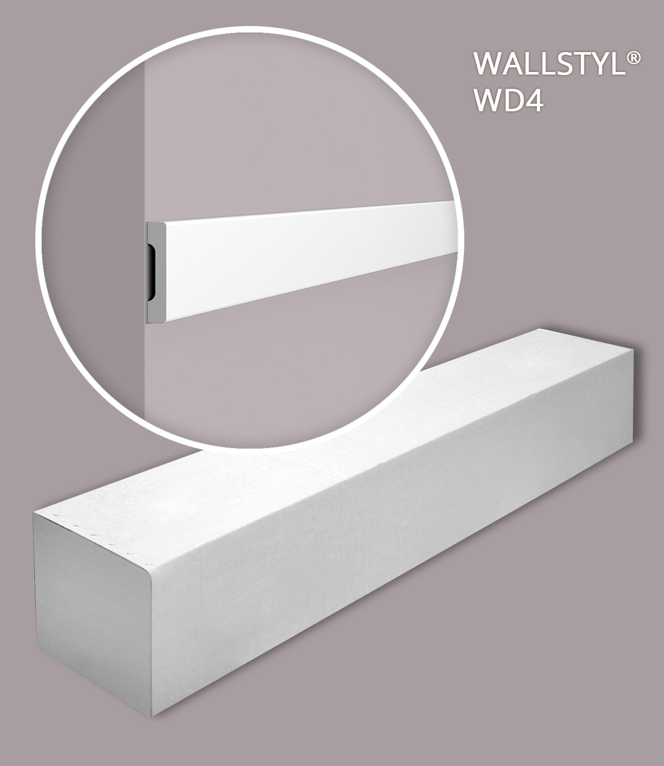 NMC WD4-box WALLSTYL Noel Marquet 1 carton 32 pièces Cimaise design intemporel classique blanc | 64 m