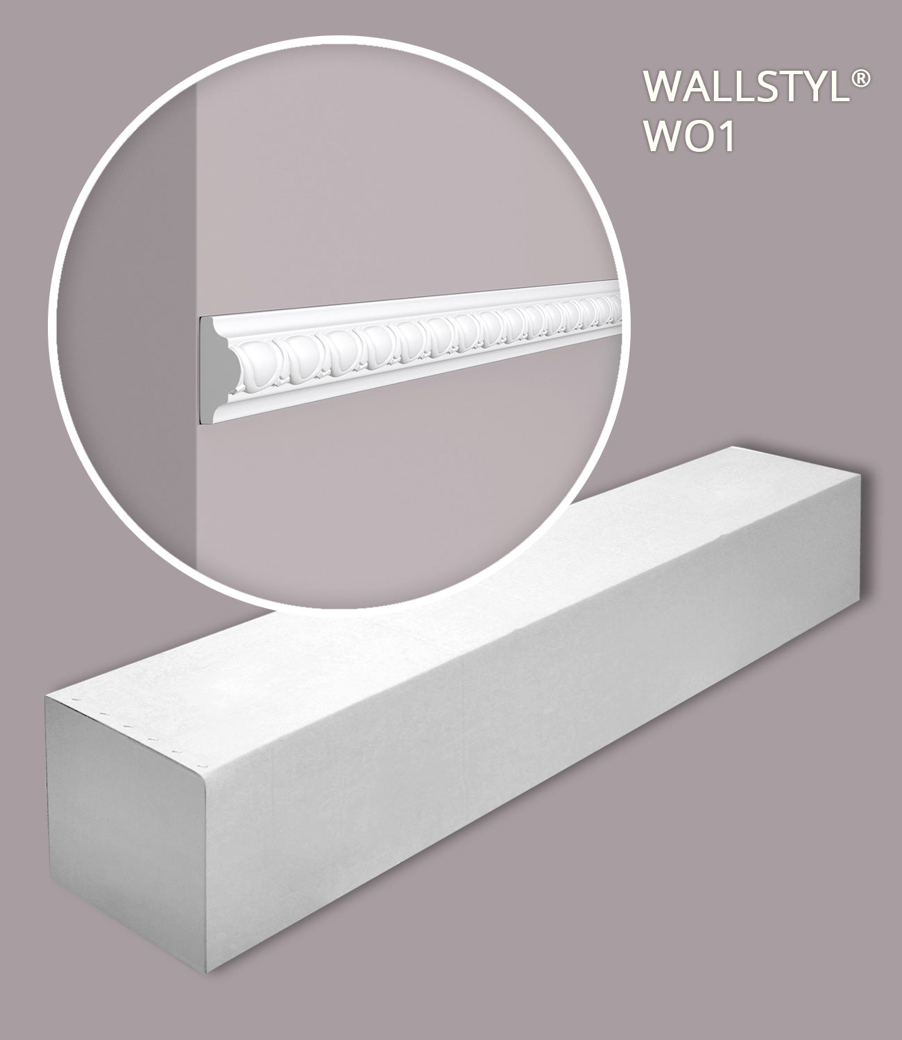 NMC WO1-box WALLSTYL Noel Marquet 1 carton 49 pièces Cimaise design intemporel classique blanc | 98 m