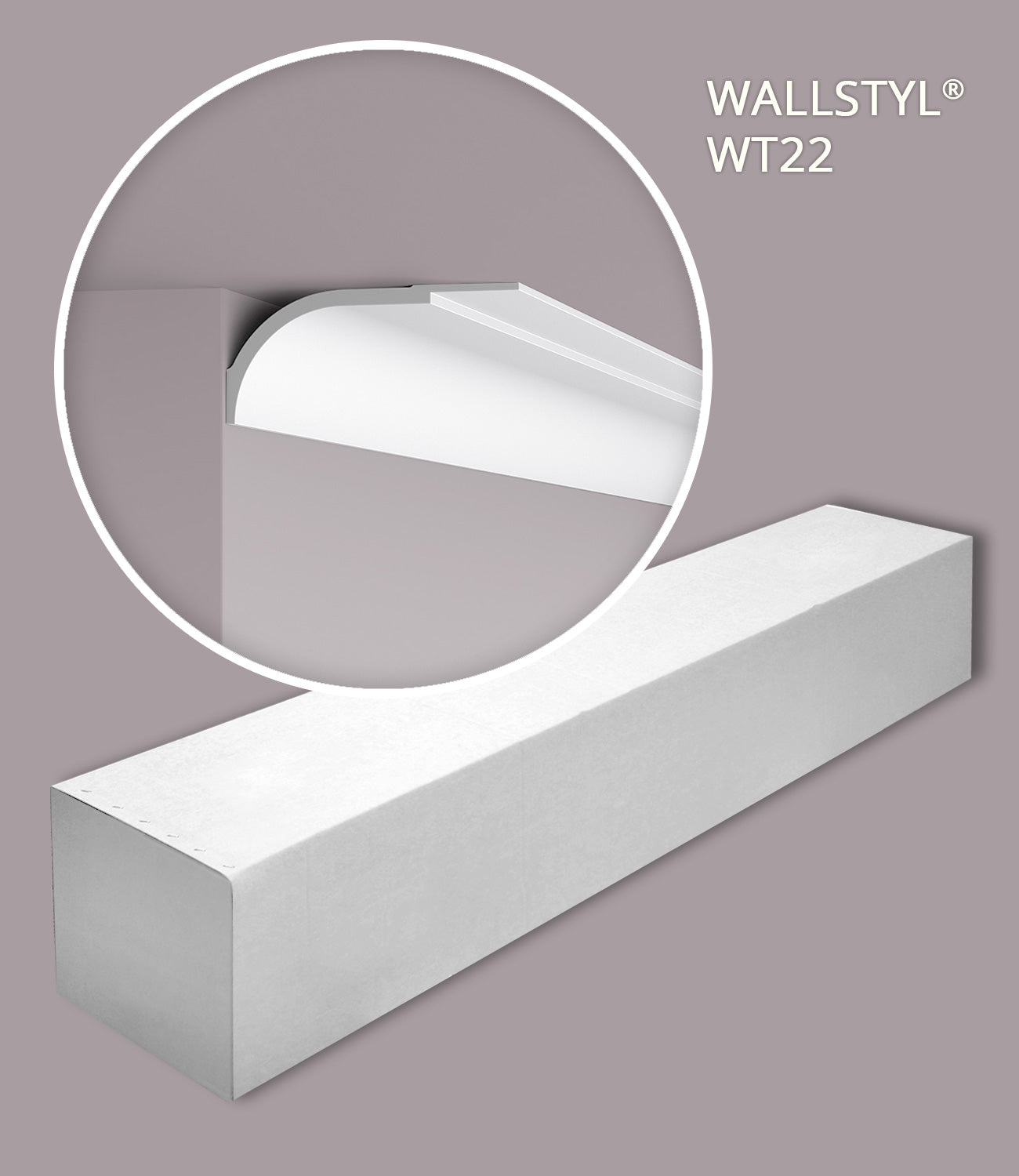 NMC WT22-box WALLSTYL Noel Marquet 1 carton 5 pièces Corniche design moderne blanc | 10 m