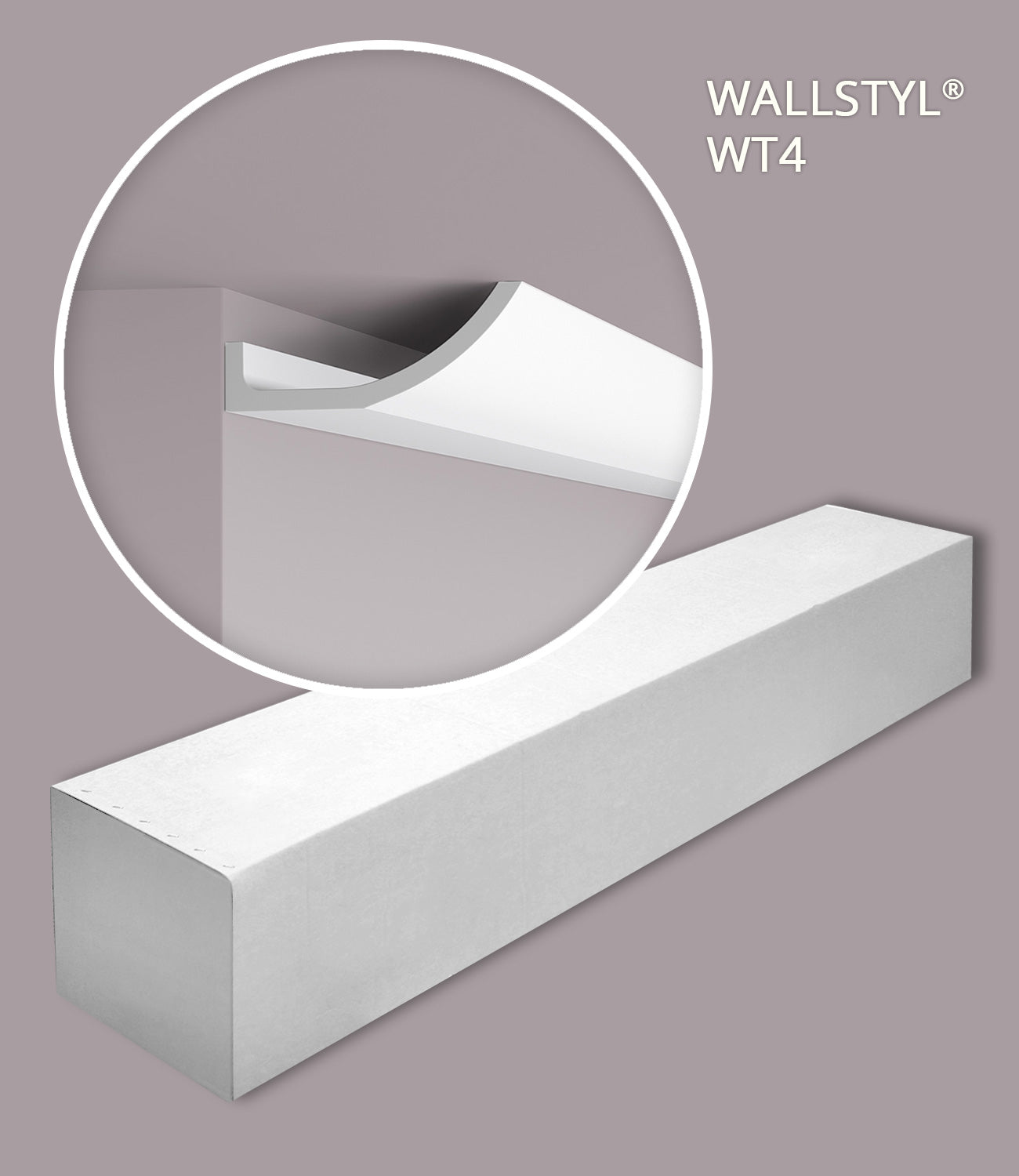 NMC WT4-box WALLSTYL Noel Marquet 1 carton 4 pièces Corniche Éclairage indirect design intemporel classique blanc | 8 m