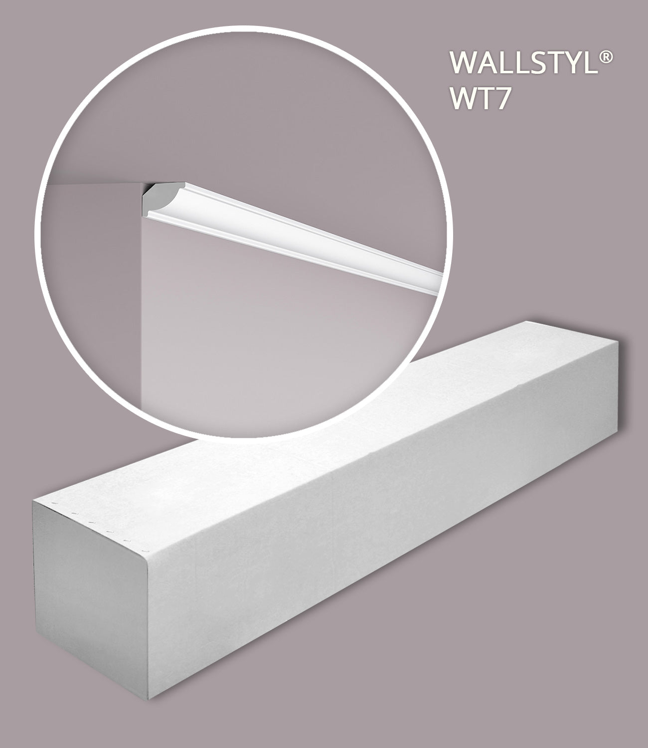 NMC WT7-box WALLSTYL Noel Marquet 1 carton 50 pièces Corniche design intemporel classique blanc | 100 m