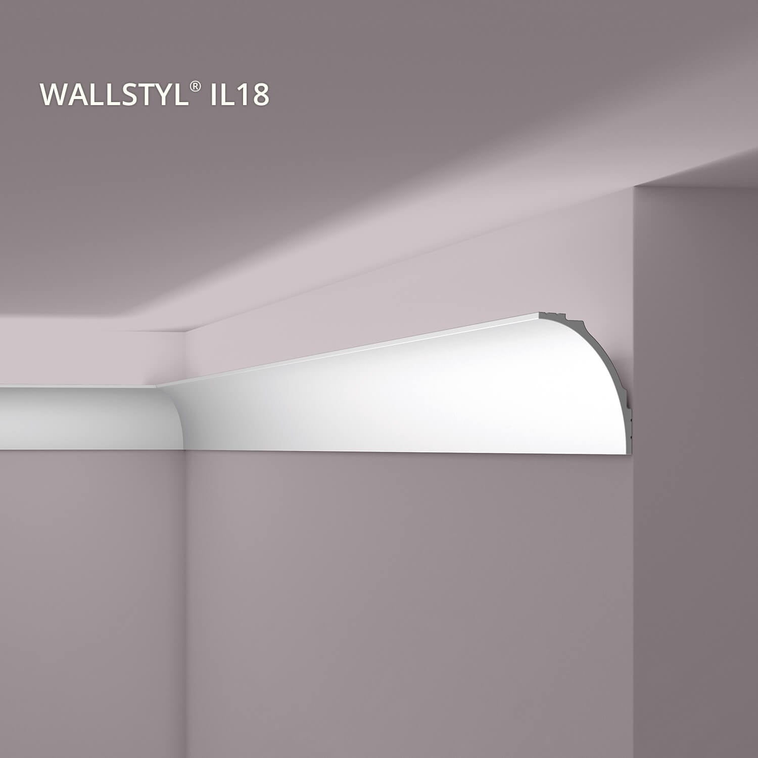 NMC IL18-box WALLSTYL Noel Marquet 1 carton 4 pièces Corniche Éclairage indirect design intemporel classique gris | 8 m - 0