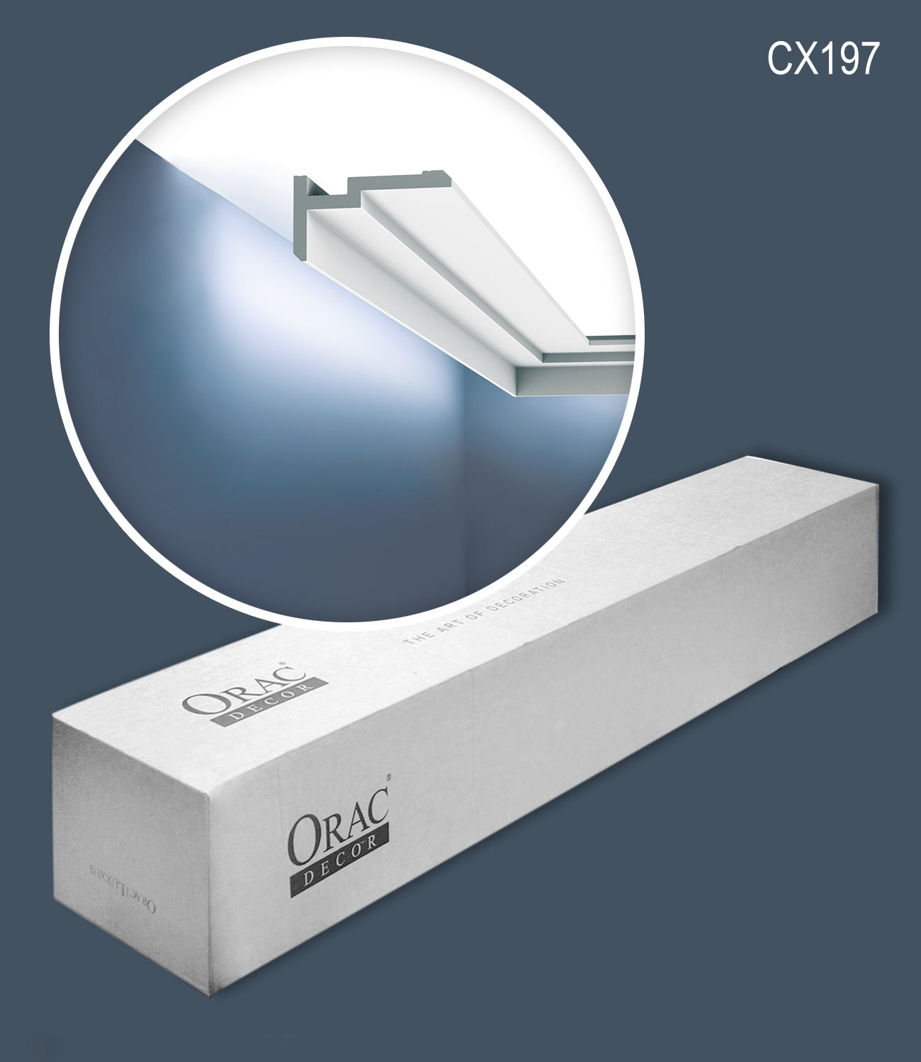 Orac Decor CX197-box MODERN U-STEPS1 carton 12 pièces Corniche Éclairage indirect design moderne blanc | 24 m