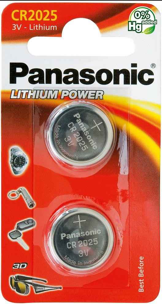 1x2 Panasonic CR 2025 Lithium Power