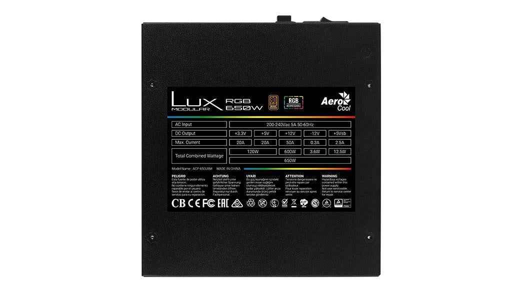 Zasilacz LUX RGB 650W 80+Bronze N.MODULAR ATX EU